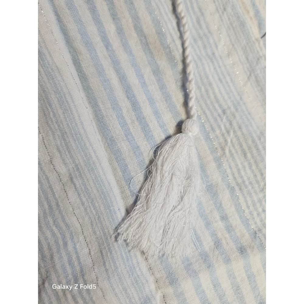 Women's C&C California Striped Tunic L White Blue - Picture 4 of 5